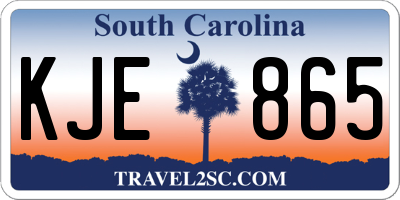 SC license plate KJE865