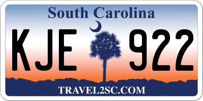 SC license plate KJE922