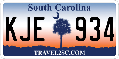 SC license plate KJE934