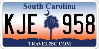 SC license plate KJE958