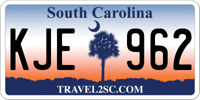 SC license plate KJE962