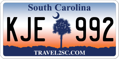 SC license plate KJE992