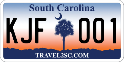 SC license plate KJF001