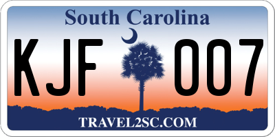 SC license plate KJF007