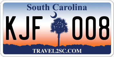 SC license plate KJF008