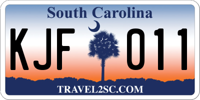 SC license plate KJF011