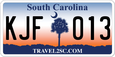 SC license plate KJF013