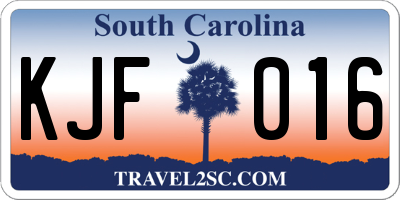 SC license plate KJF016