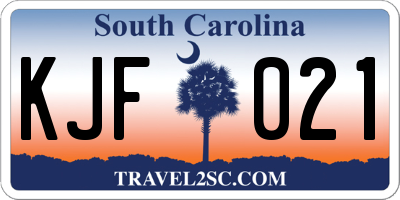 SC license plate KJF021