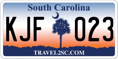 SC license plate KJF023