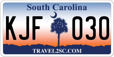 SC license plate KJF030