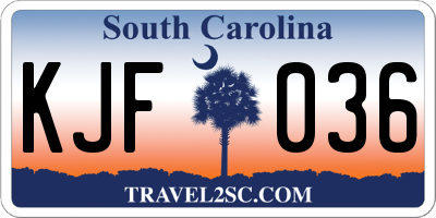 SC license plate KJF036