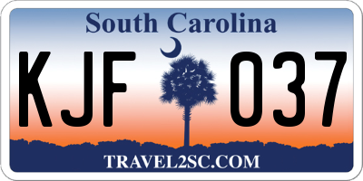 SC license plate KJF037