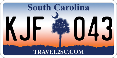 SC license plate KJF043