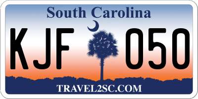 SC license plate KJF050