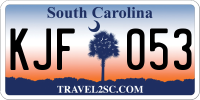 SC license plate KJF053
