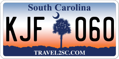 SC license plate KJF060