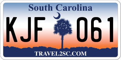 SC license plate KJF061