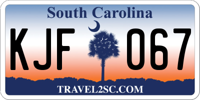 SC license plate KJF067