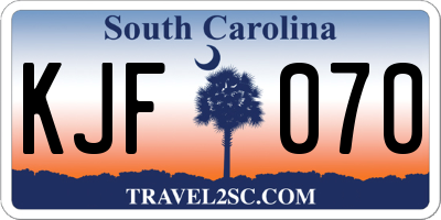 SC license plate KJF070