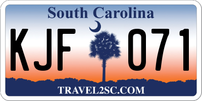 SC license plate KJF071