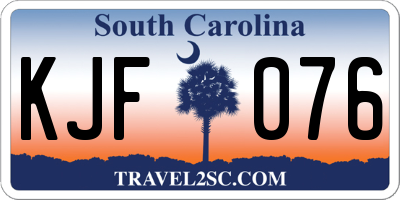 SC license plate KJF076