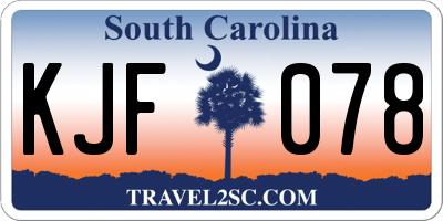 SC license plate KJF078