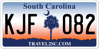 SC license plate KJF082