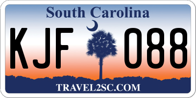 SC license plate KJF088