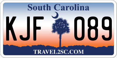 SC license plate KJF089
