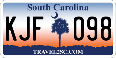 SC license plate KJF098