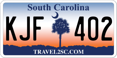 SC license plate KJF402