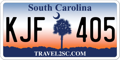SC license plate KJF405