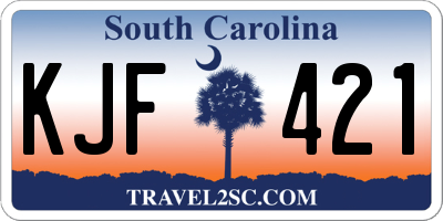 SC license plate KJF421