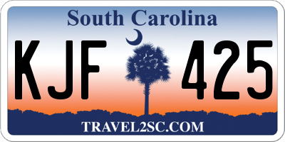 SC license plate KJF425