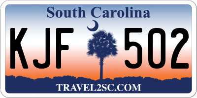 SC license plate KJF502