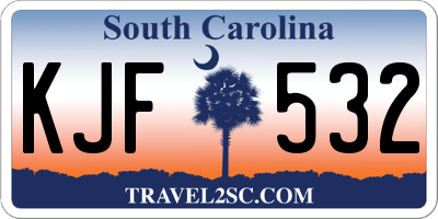SC license plate KJF532