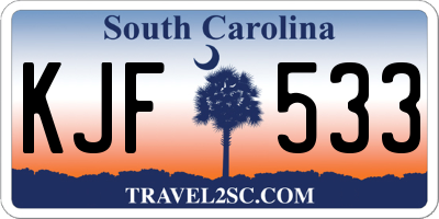 SC license plate KJF533