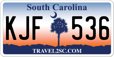 SC license plate KJF536