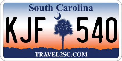 SC license plate KJF540