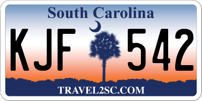 SC license plate KJF542