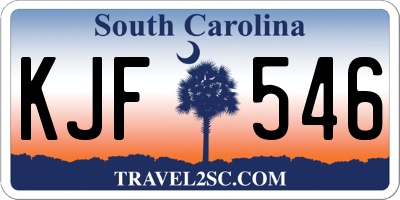 SC license plate KJF546