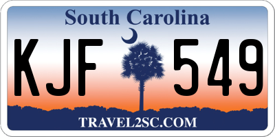 SC license plate KJF549