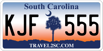SC license plate KJF555