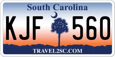 SC license plate KJF560