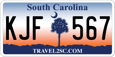 SC license plate KJF567