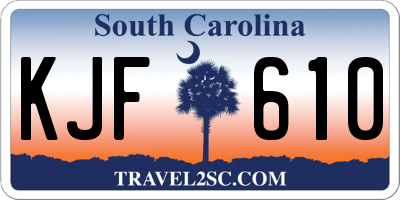 SC license plate KJF610