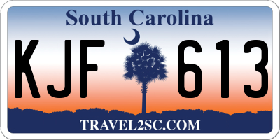 SC license plate KJF613