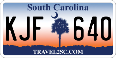 SC license plate KJF640