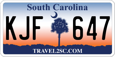 SC license plate KJF647